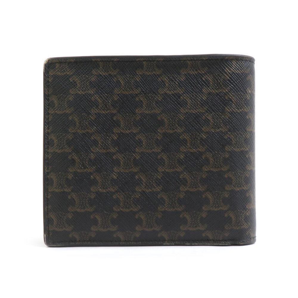 Celine Wallet Triomphe Black Bifold Canvas Black